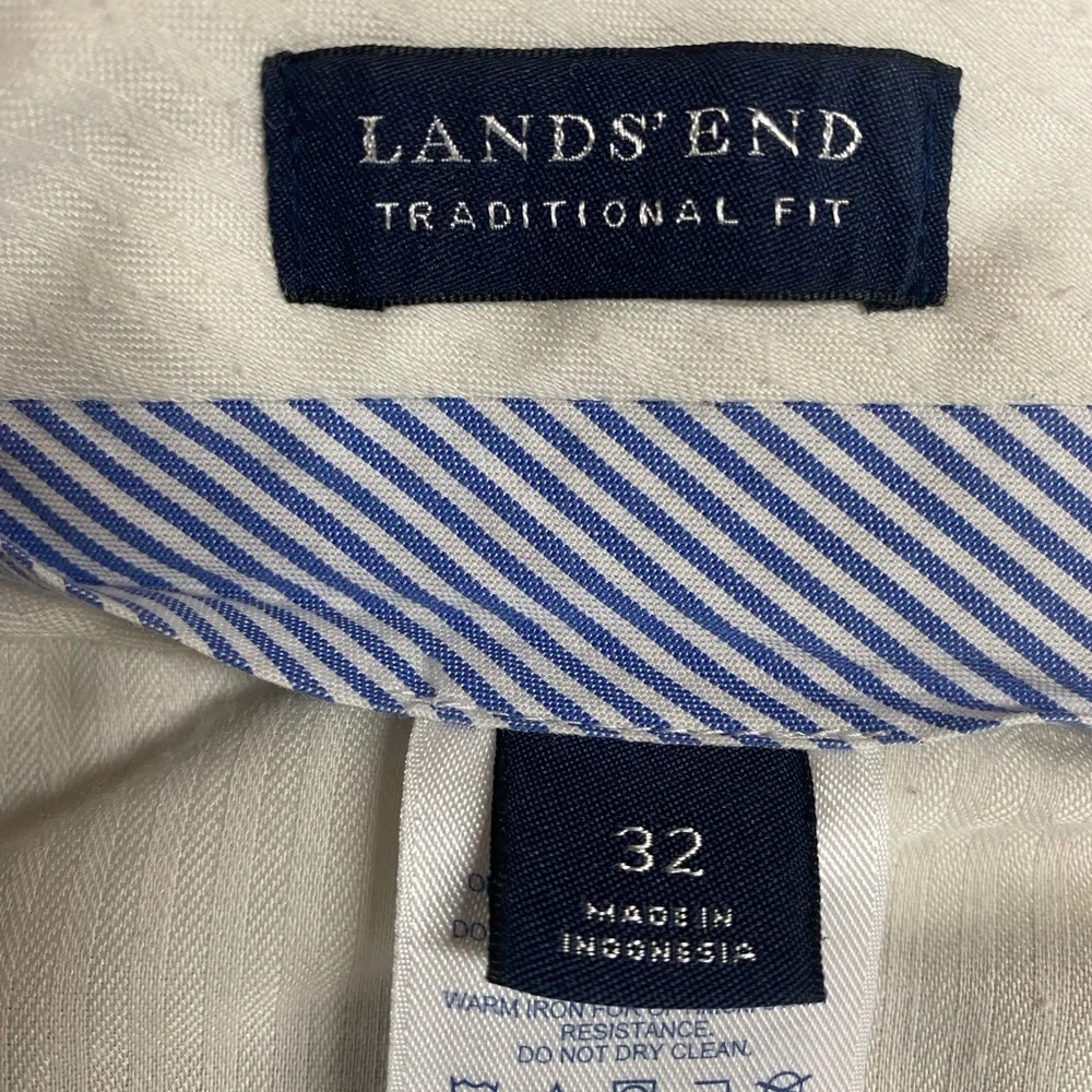 Lands End Traditional Fit Pleated and Cuffed Tan Dress Pants Men’s 32x29